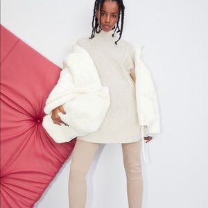 H&M white cable-knit turtleneck dress